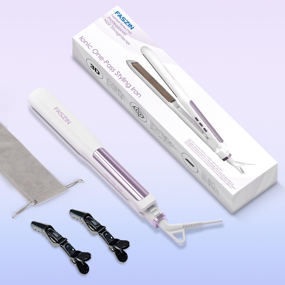 Титановый утюжок для волос с быстрым нагревом и отрицательными ионами для создания гладких волос. Многофункциональный выпрямитель и щипцы для завивки. Инструмент для укладки с двойным напряжением для профессионалов.