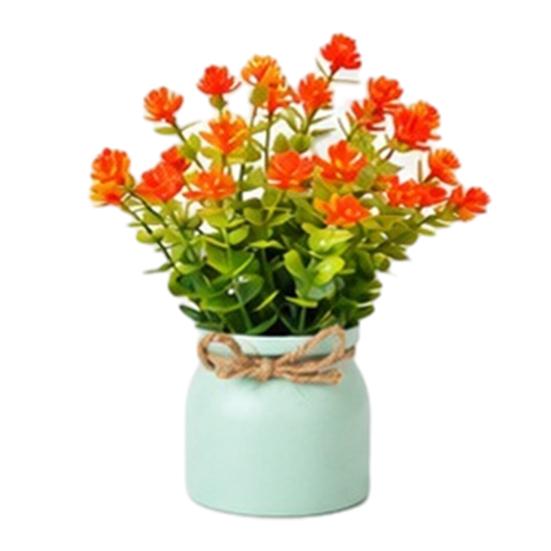 Mini Simulated Potted Plant, Maintenance-Free Desktop Decor, Rustic Style Mini Flower Pots, for Office Bathroom Bookshelf Spaces