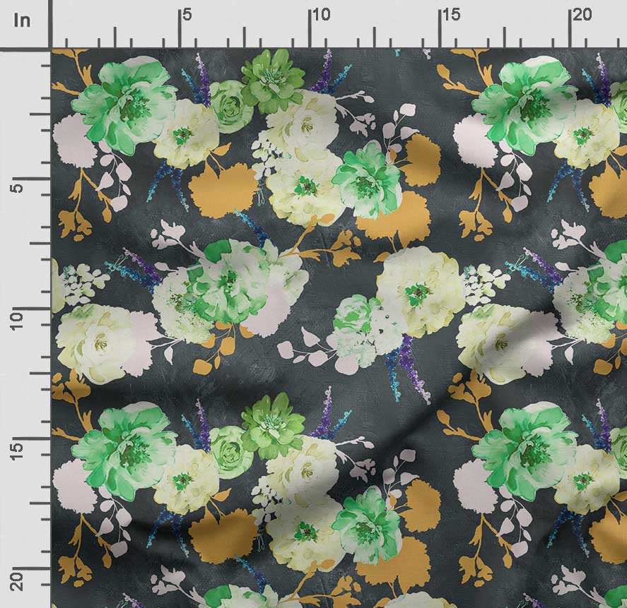 Soimoi Watercolor Floral Print,  Cotton Cambric, Quilting Fabric Sold by The Yard 42 Inch Wide, Medium Weight Cotton Fabric,