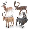 Simulation Of 4 Cangling Male Deer High-Nosed Antelope, Twist-Horned Goat, Forest Animal Model Toy Static Ornament