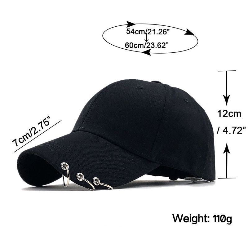 Мужская Женская Мода KPOP Шляпа Регулируемая Снэпбэк Бейсболка С Кольцами EMA