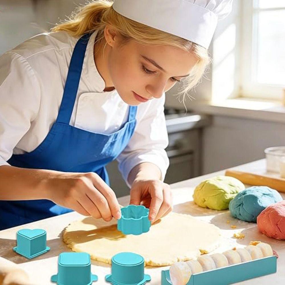 6PCS with Tray Cake Pop Mold Set Food Grade Plastic Cookies Cutter Cake Circle Maker  Bakery