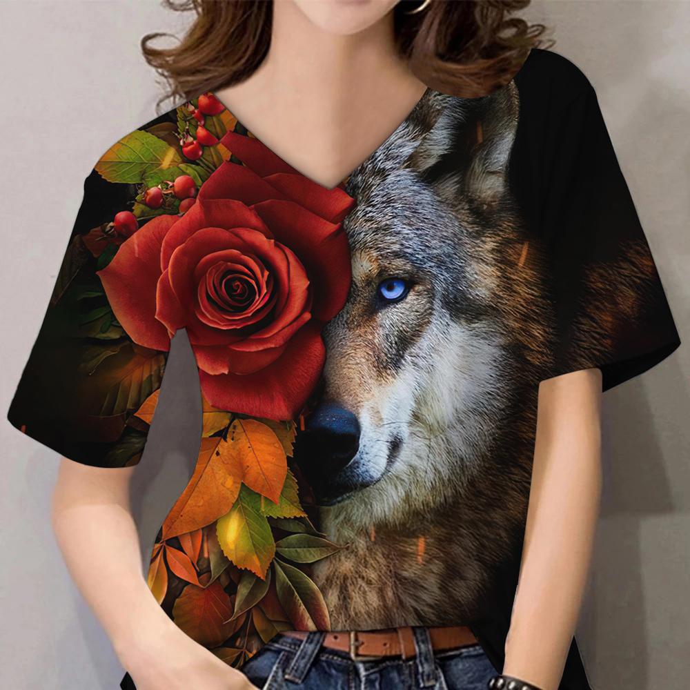 Женская футболка с графическим 3d принтом животных, летние черные футболки с короткими рукавами в стиле Харадзюку, уличная модная повседневная женская одежда