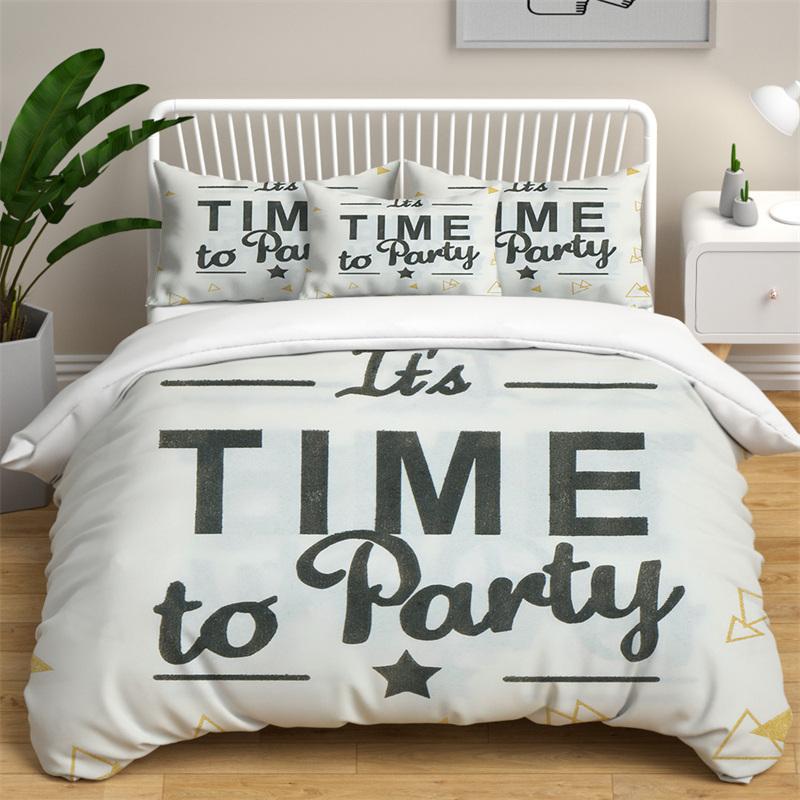 Мягкое Романтичное Английское Постельное Белье Пододеяльник Вдохновляющие Слова Комплект Постельного Белья Квин Для Взрослых Детей Декор Газетное Письмо Покрывало