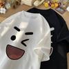 8XL Корейская футболка свободного кроя, модная, трендовая, в американском ретро-стиле, с веселым эмоциональным принтом, повседневная мужская, многофункциональный парный комплект