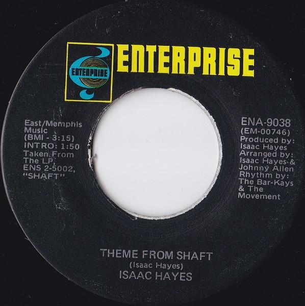 7-дюймовая пластинка ISAAC HAYES - Theme From Shaft / Cafe Regio's ENA9038 Enterprise 1971 США Соул/Фанк Б/у