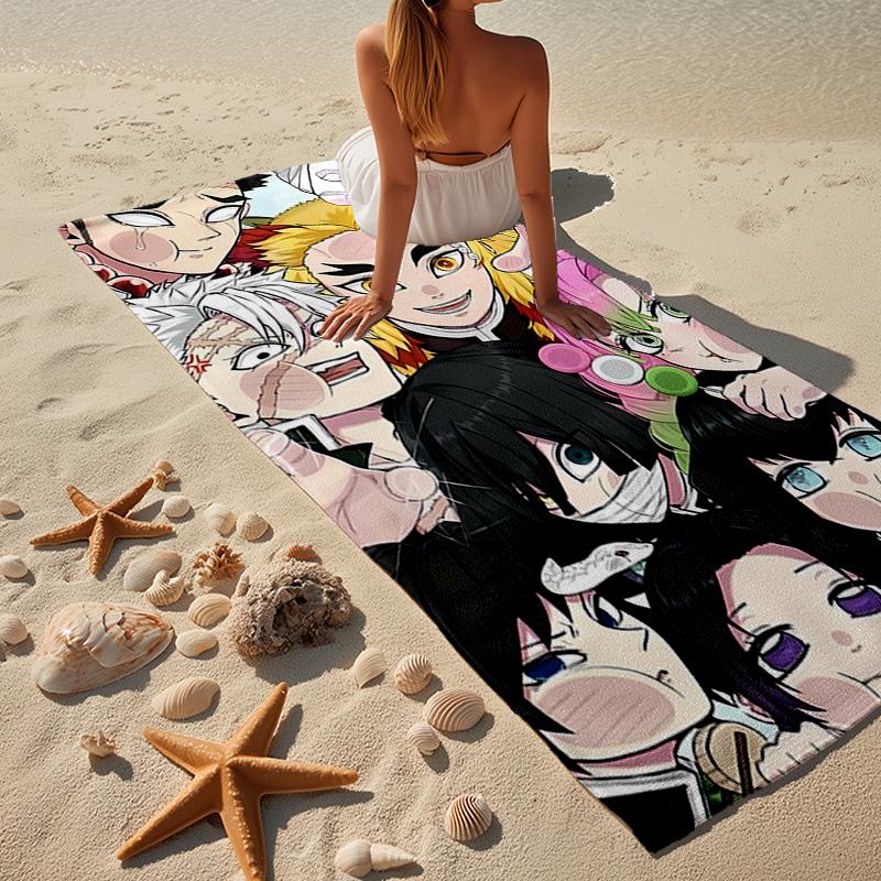 Anime Samurai Warrior's Journey Beach Towel, Super Soft Microfiber, Gift for Her/Him, Birthday, for Pool, Beach, Travel, Home Decor Fan gifts