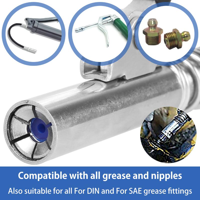 New Grease Gear Type Grease Coupler Nozzle Wear Resistant Filling Single Double Handle Stable