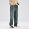 New Spring Retro Jeans for Boys Loose Straight American Wide-leg Pants