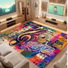 Music Theme Soft Crystal Velvet Rug Custom Name & Text Print Non Slip Floor Rug for Bedroom Living Room