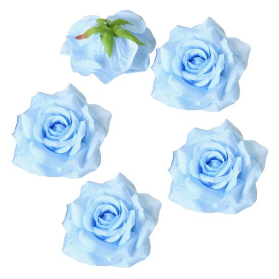 5 Pcs Artificial Rose Flower Heads Realistic Fake Silk Rose Head for Home DIY Flower Wall Wedding Party Birthday Baby Shower Decor