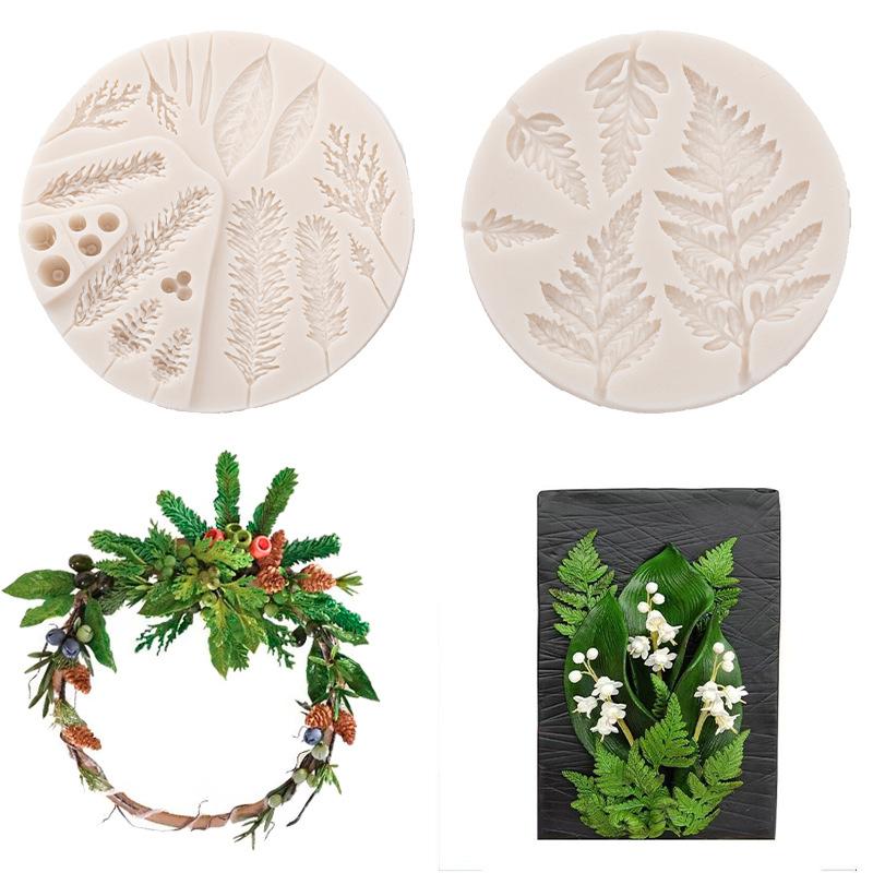 Leaf Foliage Design Silicone Mold DIY Fondant Chocolate Mould Clay Model Cake Decorating Tools Kitchen Baking Accessories