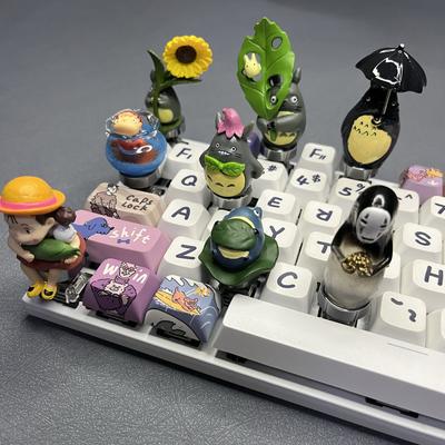 Колпачки для клавиш Sunflower Chinchilla, колпачки для клавиш Anime Kawaii для механической клавиатуры, аксессуары для игровых украшений, 1 шт., ключ для самостоятельного изготовления