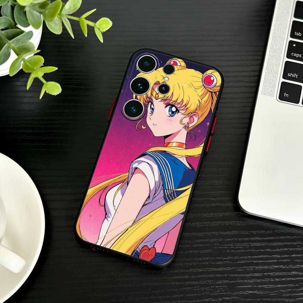 Мультяшный чехол для телефона D-Sailor M-Moons для Samsung S26, S25, S24, S23, S22, S21, S20, S30, Ultra, Plus, Fe, Note, 5G Черный чехол