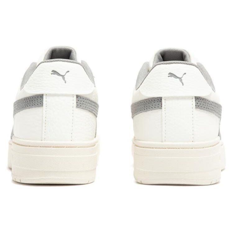 Puma Удобные Универсальные Простые Низкие Кроссовки Кроссовки Унисекс Белые Серые 393490-06