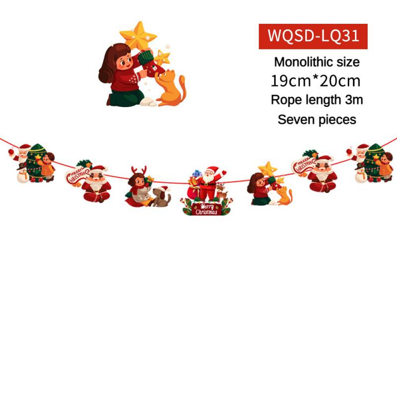 Рождественский баннер 2024 года Веселые рождественские украшения для дома Гирлянда Санта-Клаус Навидад для рождественского подарка Ноэль Декор Новый год 2025