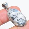 Natural Dendrite Opal Gemstone 925 Solid Sterling Silver Gift Pendant 1.75" F7y04