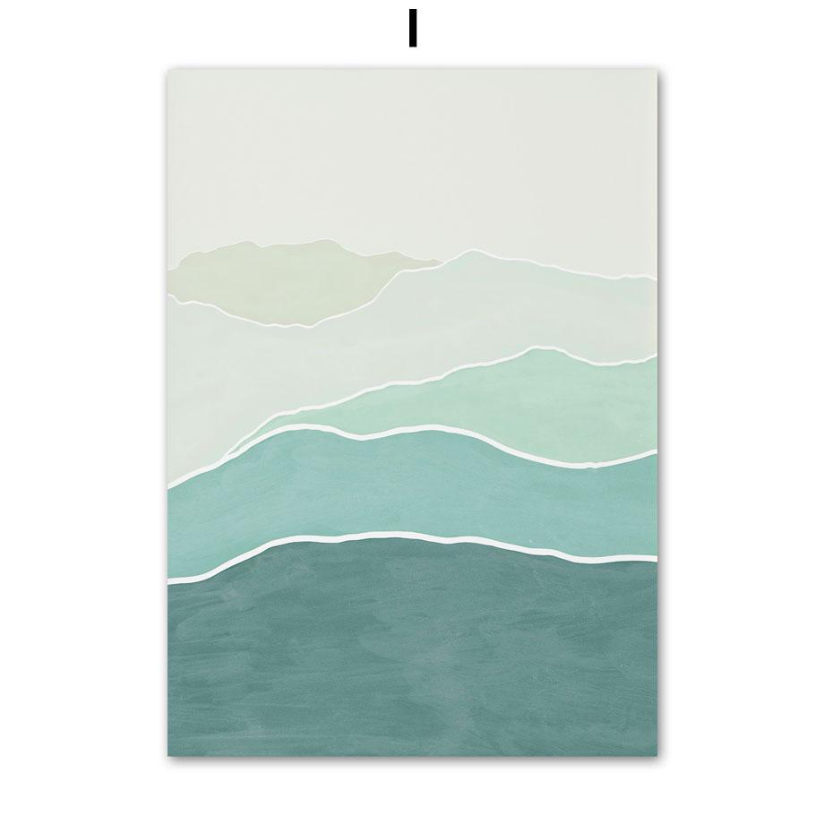 Снежная гора, лес, зеленое озеро, лодка, настенная живопись на холсте, плакаты на скандинавскую тему и принты, настенные панно для украшения гостиной