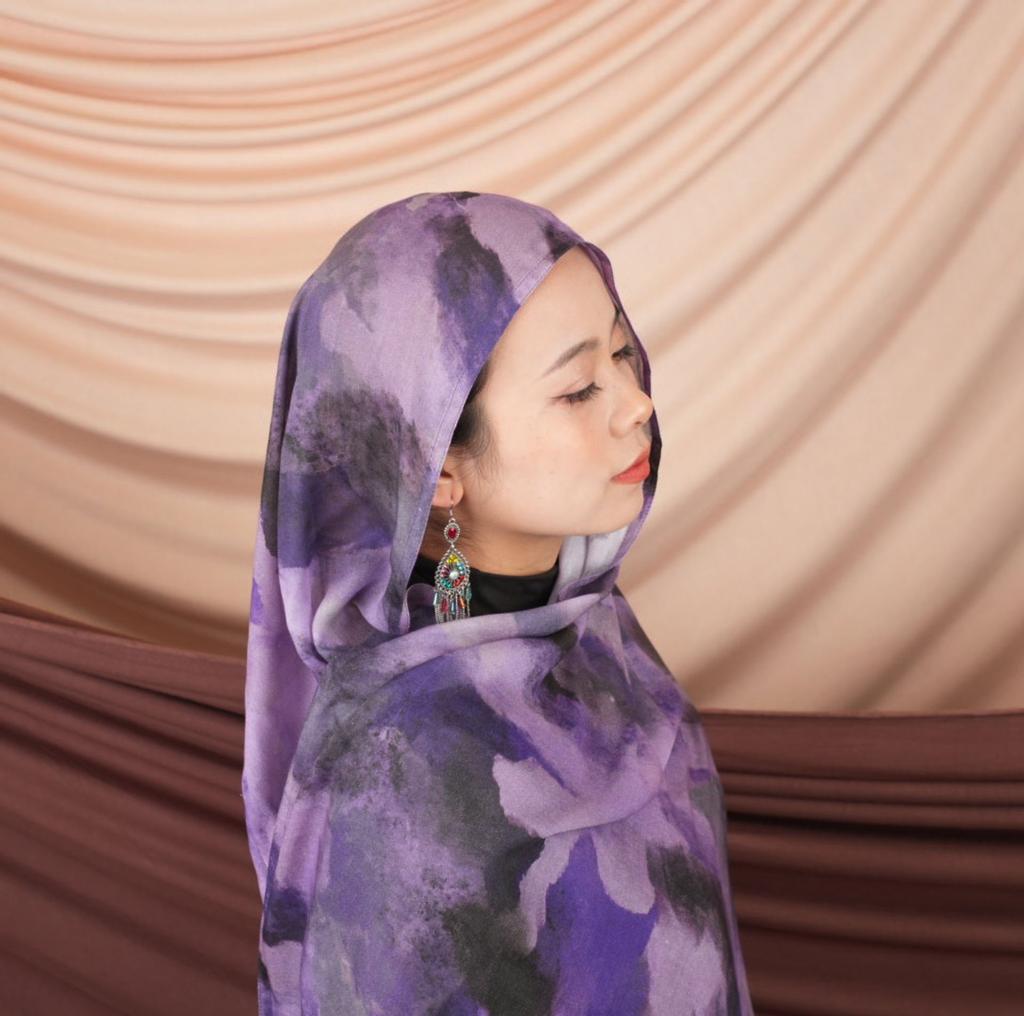 Fashion Watercolour Floral Printed Hijab Modal Breathable Soft Cotton Rayon Viscose Woven Modal Muslim Women Shawl Hijab Scarf