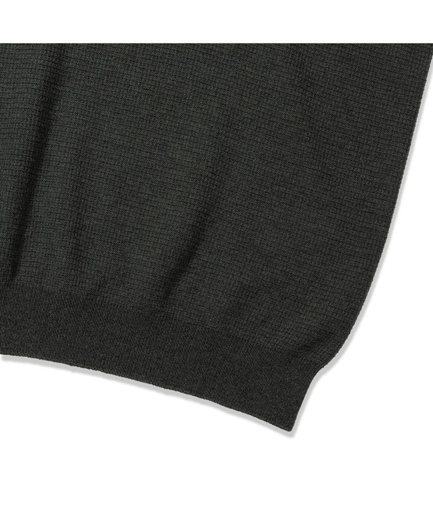 PRODESHIRT Органический трикотаж с воротником-стойкой и фактурой пике (Темно-оливковый)