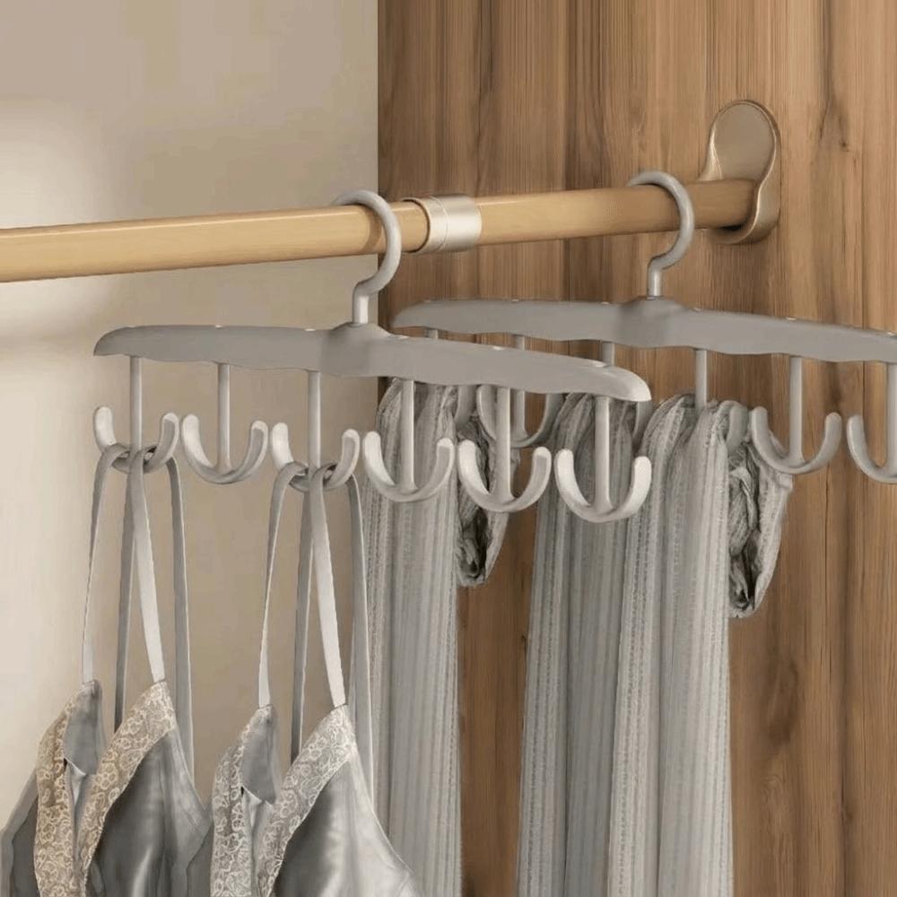 Portable Multi-Functional Hanger Multi-Hook Closet Organizer Clip Rotating Hanger Dorm