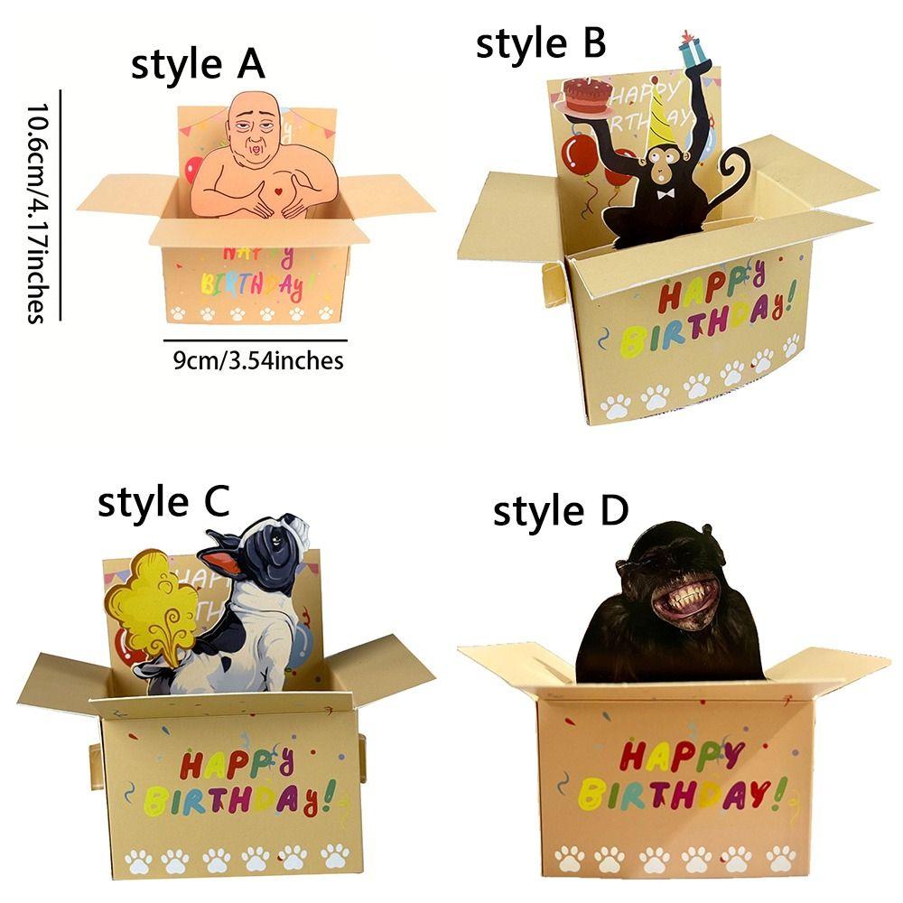 Funny 3D Birthday Greeting Card Humorous Character Happy Birthday Card Wedding Decor