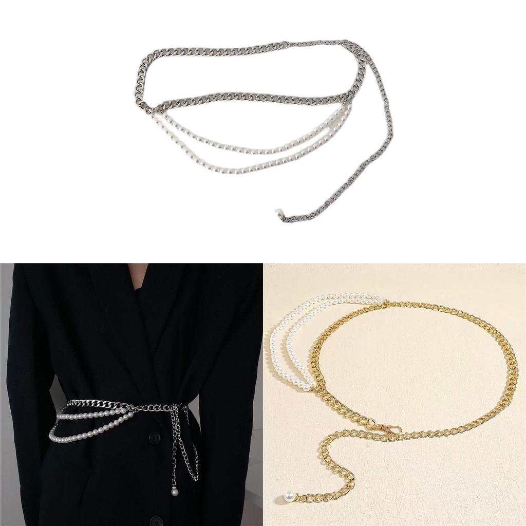 Gold And Silver Metal Waist Chain For Women With Lobster Clasp For Summer Fashion Accessory