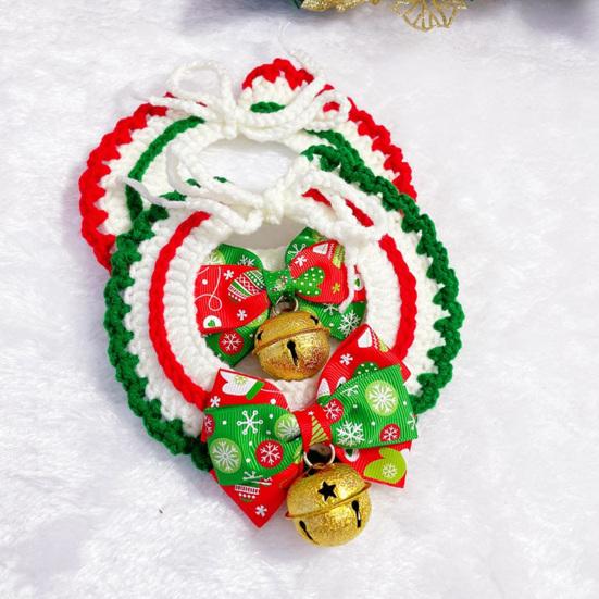 Рождественский ошейник для домашних животных, приятный для кожи, изысканный узор, эластичный, регулируемый, не раздражающий, нарядный