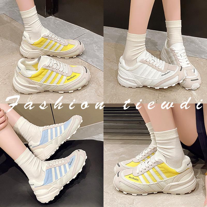 Кожа сетка резиновая подошва немецкие тренировочные туфли женские туфли 2025 лето новый дышащий универсальный повседневный спорт обувь Форрест Гамп