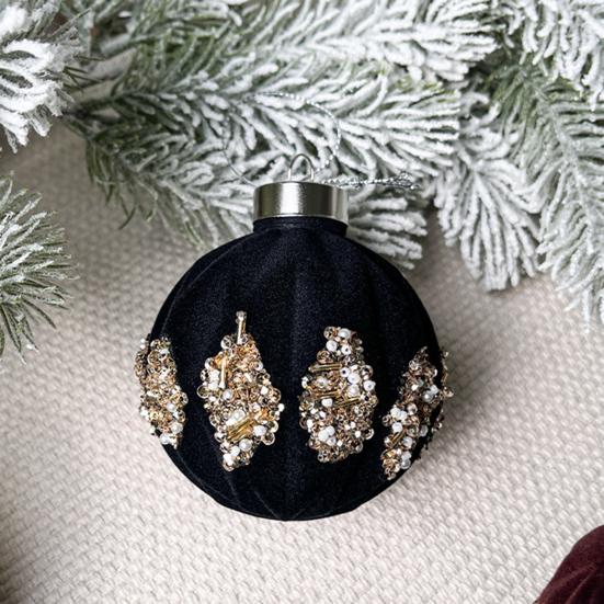 Бархатные рождественские шары Подвесной обруч Украшения для елки Рождественские украшения для вечеринки