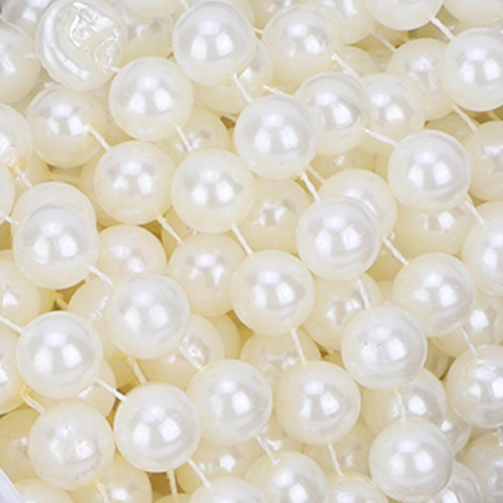 12 MM Pearl Connecting Beads Beige Faux Pearl Garland Imitation Pearl Garland Wedding Party