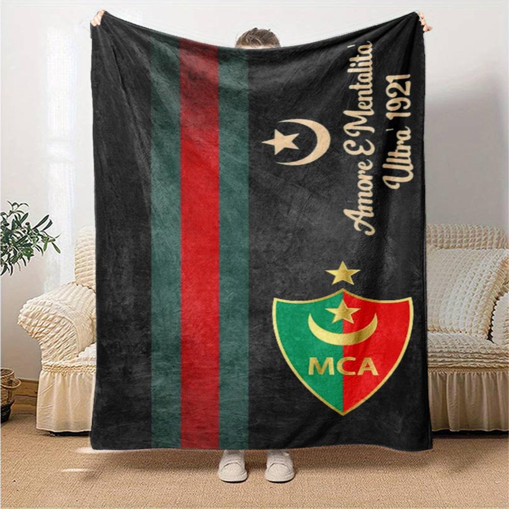 Mouloudia Club Alger MCA Print Flannel Blanket High Quality Warm Comfortable Cover for All Seasons Perfect for Gifts Home Decor