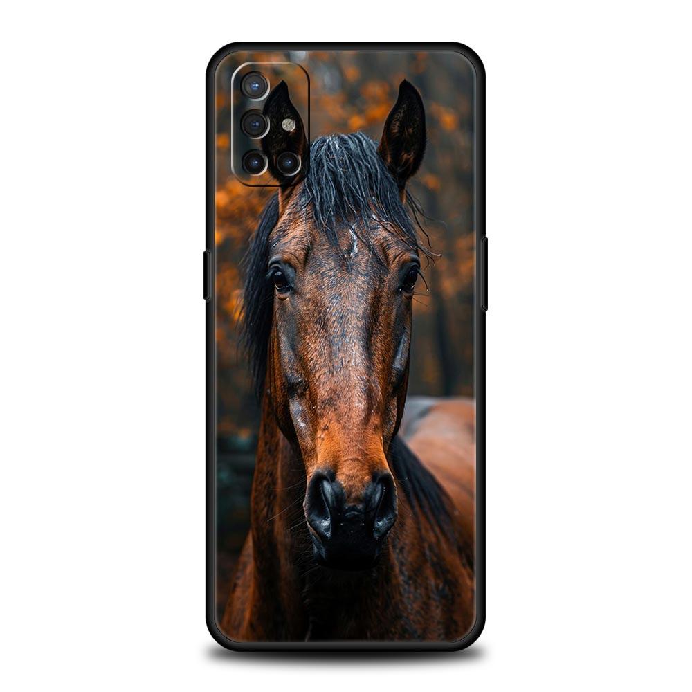 Красивый Элегантный Коричневый Чехол с Лошадьми для OnePlus 13 12 11 10 9 8 7T Pro 13R 12R 10R 9RT 8T Nord N200 N30 2T CE 2 3 5G Lite
