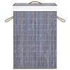 VidaXL Laundry Basket with Single Section Grey Bamboo 320755