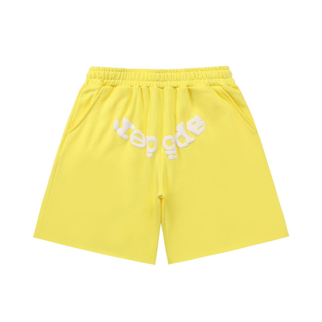 Cross-border European and American trendy brand sp5de spider web letter fake two-piece casual shorts men's and women's high street sports 