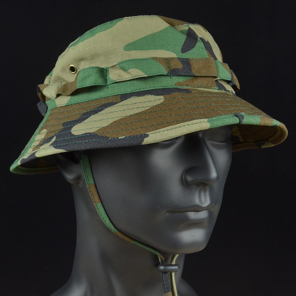 Summer Military Tactical Boonie Hats Hunting Sun Outdoor Camouflage Cap Adjustable Sniper Ghillie Bucket Hats