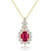Lala Christie Women's Necklace, 0.2ct Ruby, 0.17ct Diamond, 18K Gold, Lp56-0020-yg