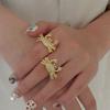 Hot-Selling Jewelry, Copper-Plated Zircon Animal Ring, Crab Fashion Open Ring, Niche Exquisite