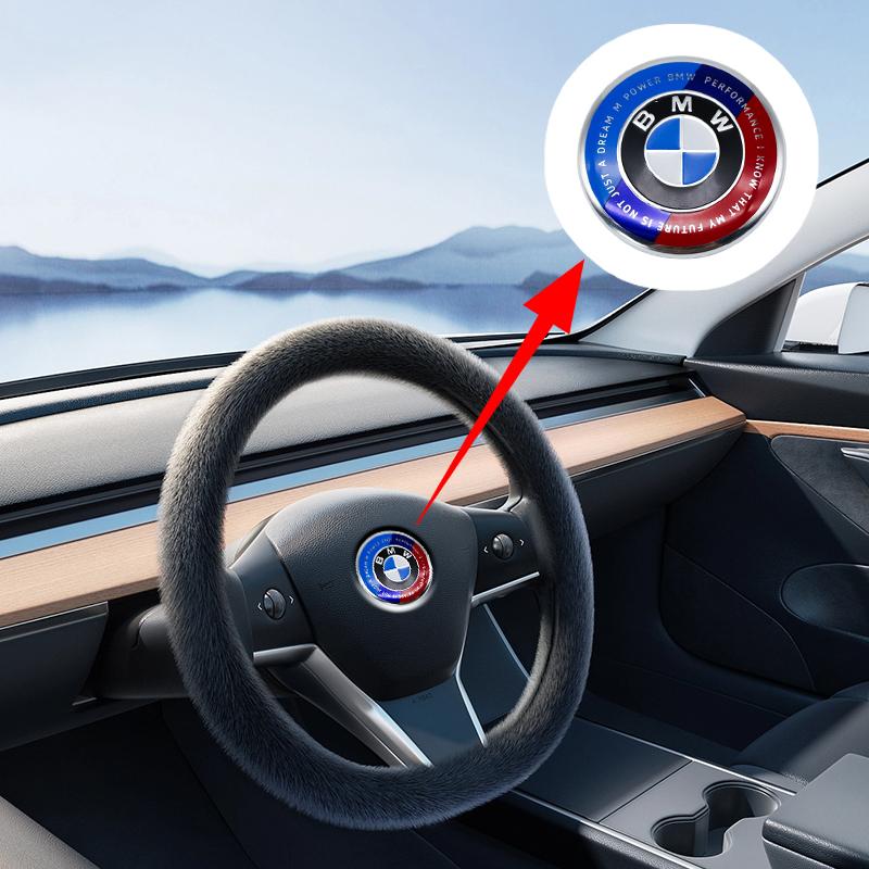 BLL1 4.5cm Car Steering Wheel Decoration Badge Sticker For BMW G80 E84 F48 G01 G11 X1 X2 X3 X4 X5 X6 G07 Interior Emblem Accessorie