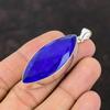 Ограненный Синий Сапфир Подвеска Ювелирные Изделия Ручной Работы Стильный Подвеска Стерлингового Серебра 925 Подвеска Натуральный Драгоценный Камень Подвеска Серебряные Ювелирные Изделия Для Подарка