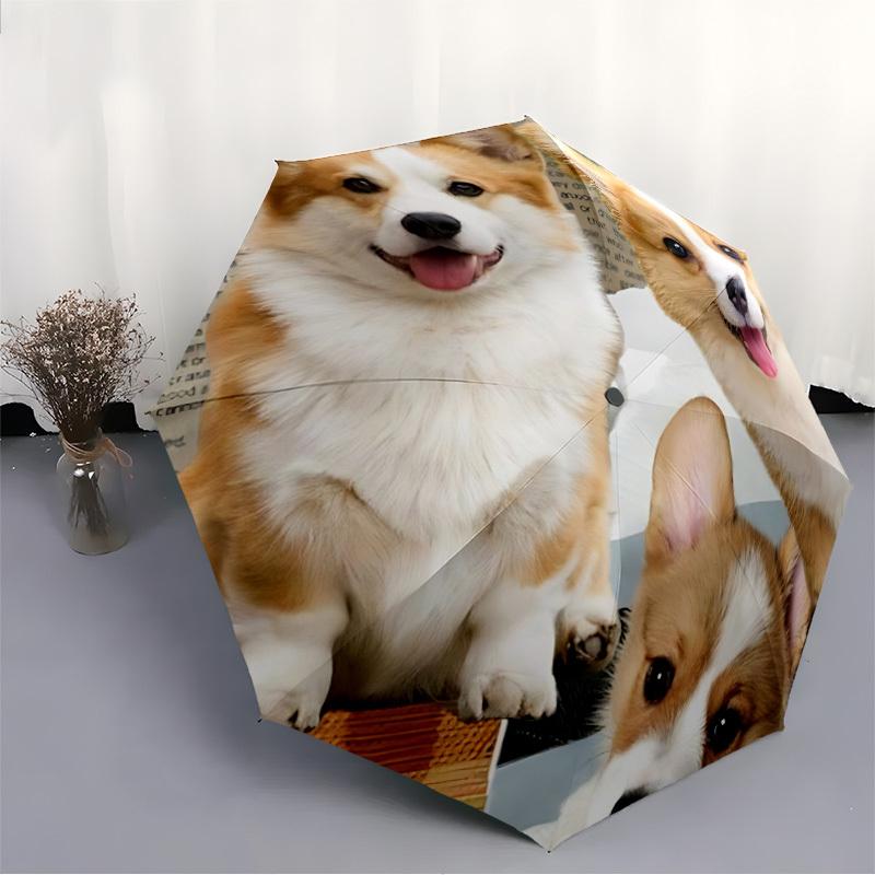 1pc Dogs Pets Automatic Open/Close Umbrella Compact Folding Umbrella, All-Season Portable Umbrella for Women/Men079