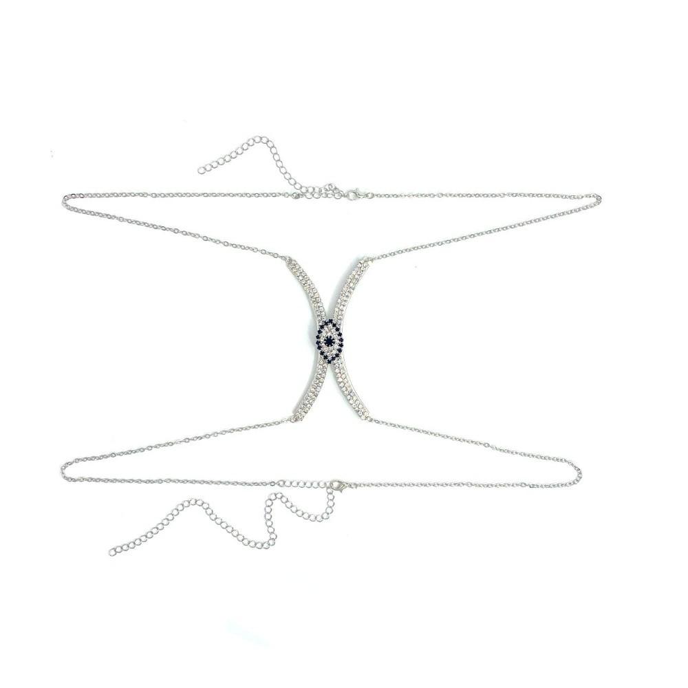 Rhinestone Bra Chest Chain Red Crystal Breast Chain Trendy Chest Support Body Chain Low-cut Dress