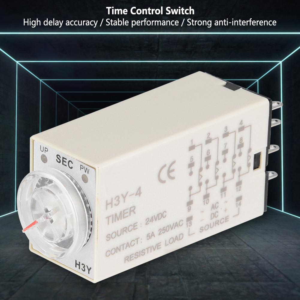 H3Y 4 Time Relay Pointer Control Delay Timer Control Switch 14 Pin 24VDC (60S)