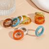 Dopamine Candy Color Finger Buckle Korean Style Geometric Forefinger Ring Solid Resin Ring  Women
