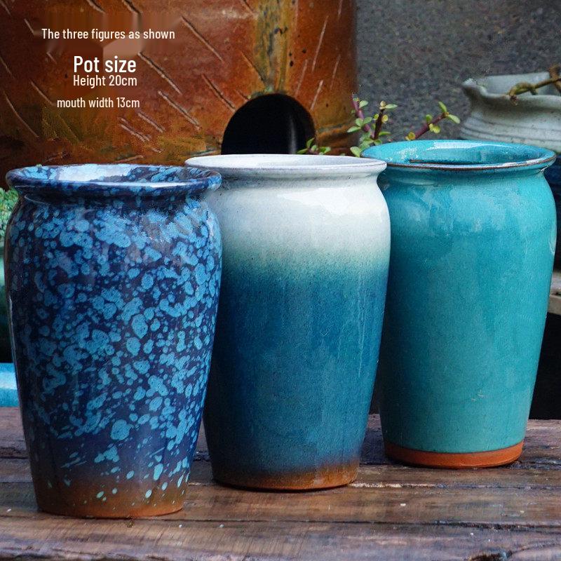 Large Coarse Ceramic Zisha Pot for Succulents and Greenery