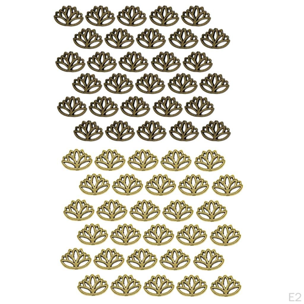 30x полые бусины-разделители в стиле ретро в стиле Будды, ювелирные изделия в виде цветка лотоса для детей -