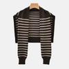Stripe Knitted Shawl Warm Neck Scarf Fashion Fake Collar Cape  for Women
