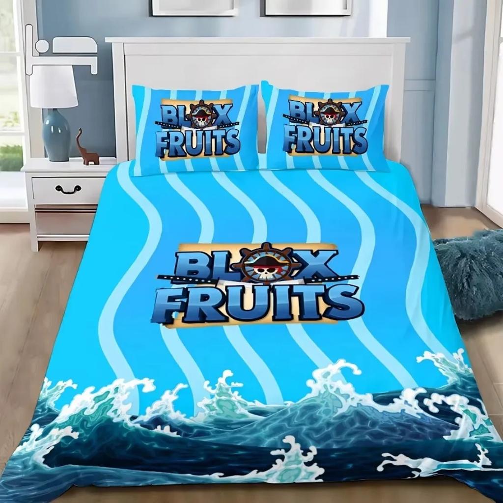 3D Game Bedding Set B-Blox F-Fruits Cartoon Duvet Cover Set Soft Skin-Friendly Single Double King Size For Kids Home Textiles