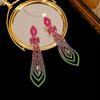 Temperament Luxury Full Diamond Tassel Long Earrings Female High-Class Feeling Rhinestone Earrings Female Earrings 1 Pair