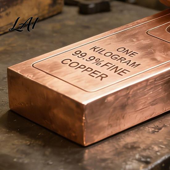 Copper Solid Bar Collectible Ornament High Purity Natural Decor Decorative Ingot Table